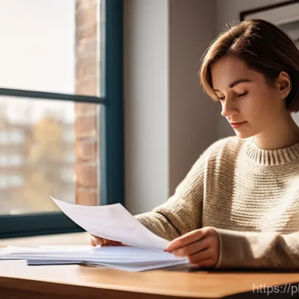 주택 구매를 위한 계약서 검토 요령 - **Prompt:** A focused young Polish woman, in her late 20s, with short brown hair and wearing a chic,...