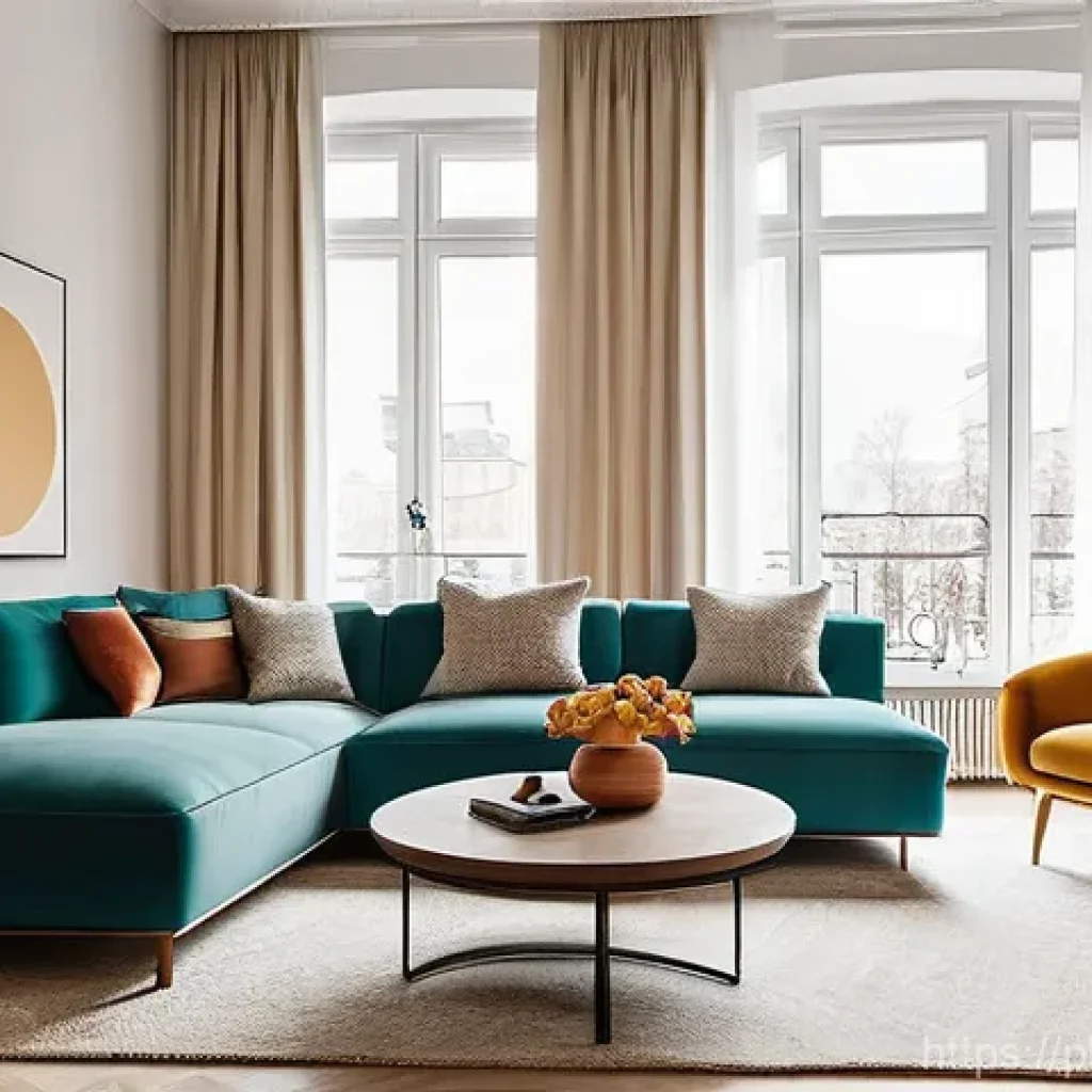 주택 구매 시 인테리어 스타일 결정 방법 - Minimaluxe Living Room with a Dopamine Decor Accent in a Modern Warsaw Apartment**
A bright and spa...