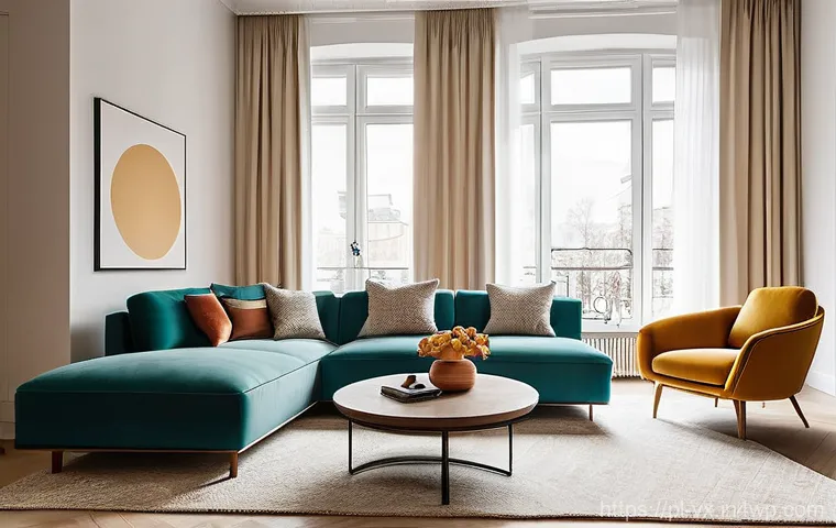 주택 구매 시 인테리어 스타일 결정 방법 - Minimaluxe Living Room with a Dopamine Decor Accent in a Modern Warsaw Apartment**
A bright and spa...